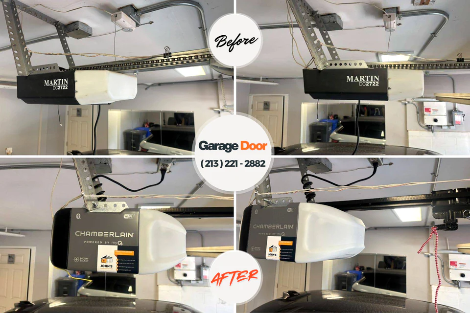 Before and after: garage door installation Barker Ten Mile, NC